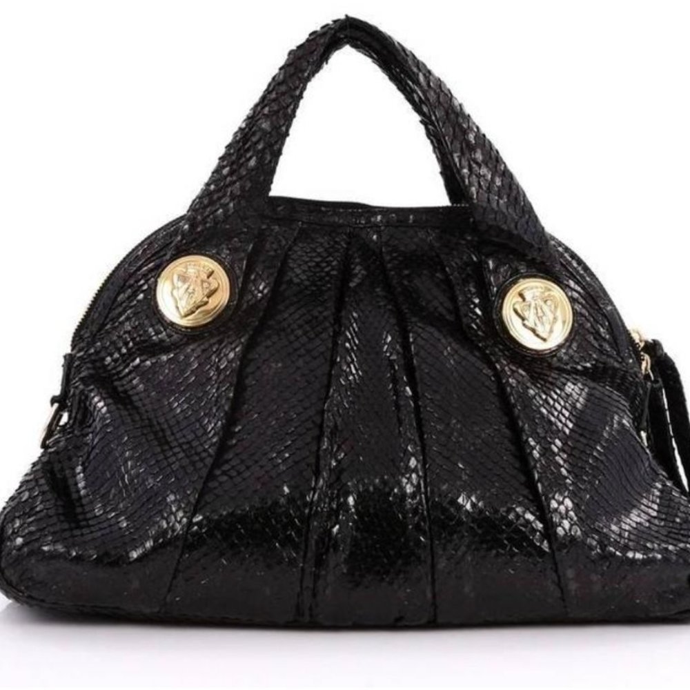 GUCCI - Hysteria Convertible Top Handle Python Bag